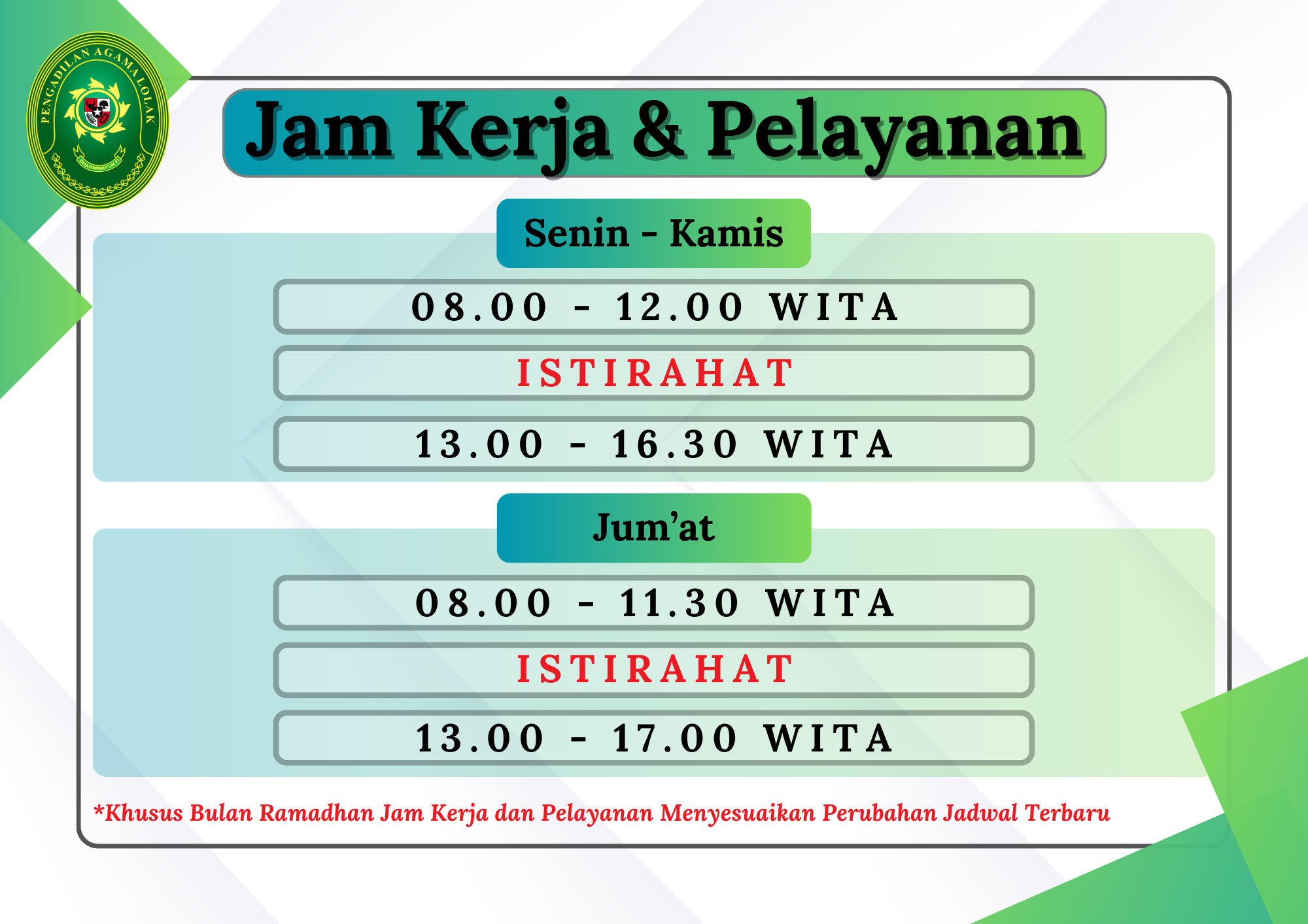 Jam Pelayanan 2024