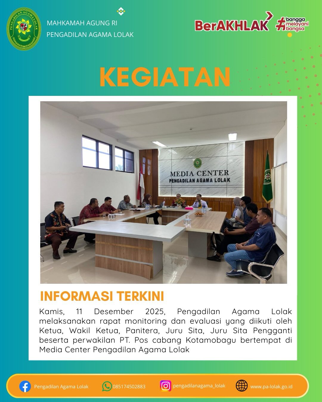 Monev Dengan PT. Pos Kotamobagu 1